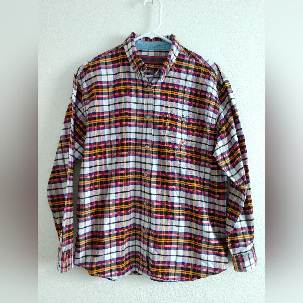 Twenty X Plaid Shirt Long Sleeve Button Front Size Large Chest 42"